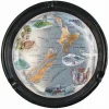 Ash Tray Resin Silver Foil New Zealand Map 120mm